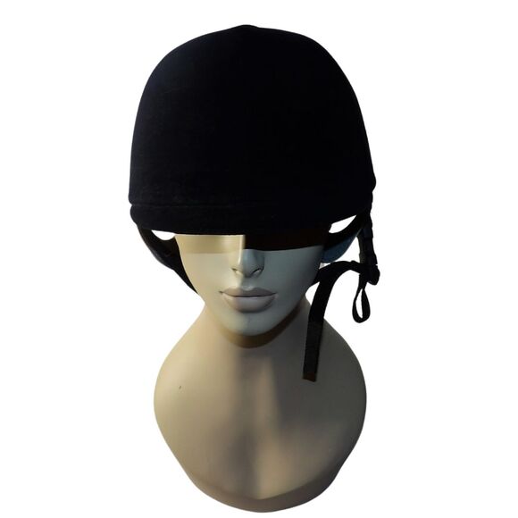 Vintage Equi-Royal Black Velvet Equestrian English Riding Helmet Size 7 1/8‎